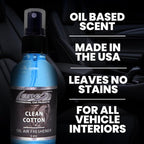 LANE’S Premium Car Air Freshener "Clean Cotton" - 4oz Oil-Based, Long-Lasting Auto Scent Spray - Food, Pet, Odor Smell Deodorizer for Cars, Trucks, SUVs' Interior Leather, Carpet, Upholstery