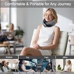 Travel Neck Pillow for Airplanes, Memory Foam with Chin Support, Ergonomic 360 Degree Cervical Support for Plane/Car/Train/Office (Dark Grey)