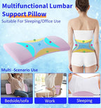 Lumbar Support Pillow for Bed – Memory Foam Waist Pillow with Cooling Cover for Comfortable Back Support – Bolster Pillow for Side, Back & Stomach Sleepers – for Bed, Sofa, Car