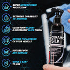 Carfidant Ceramic Silk - Ceramic Coating Spray - High Gloss, Hydrophobic Protection & Chemical Resistance for Cars, RVs & Boats - Long-Lasting Shine & Durability for Exterior Detailing - 16.9 fl. Oz.