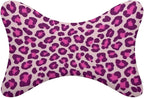Car Pillow for Neck Pain Relief Support, Compatible with Pink Cheetah Leopard Print Memory Foam Car Neck Pillow for Car Seat with Adjustable Strap, 2 Pcs Car Headrest Pillow for Ergonomic Design
