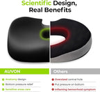 AUVON Innovative Donut Pillow Hemorrhoids Scientific Center Hole and Tailbone Cutout, Orthopedic Pain Relief Donut Seat Cushion for Coccyx, Sciatica, Postpartum Pregnancy, After Surgery Sitting Relief