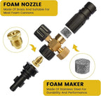 4 Pack Universal Thread Nozzle Tips and Mesh Filter, Assorted Sizes Foam Cannon Orifice Nozzle Tip and Foam Maker for Snow Lather Lance