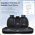 Coverado Dog Car Seat Cover for Back Seat Cover, Black Rear Car Seat Covers, 3-Pieces Waterproof Car Seat Cushion, Car Seat Protector, Leather Seat Cover Seat Protector Universal Fit Most Cars