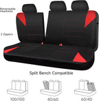 CAR PASS Neoprene Wetsuit Seat Covers, Waterproof Car Seat Covers Full Sets with 5mm Composite EVA, Universal Fit for Car,Sedan, SUV TrucksAnti Slip, Airbag Compatible(Black Red