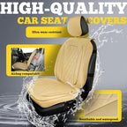 LINGVIDO Car Seat Covers for Front Seats (2 Seats) - Premium Perforated Nappa Leather,Waterproof Shield, Omni-Adapt Fit for SUVs Sedans, Ideal for Rideshare & Pets
