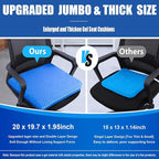 20" Gel Seat Cushion for Long Sitting Pressure Relief(Jumbo&Thick) - Wheelchair Cushion for Pressure Sores - Back, Sciatica & Tailbone Pain Relief Cushion- Non-Slip Butt Pillow for Office, Home, Car