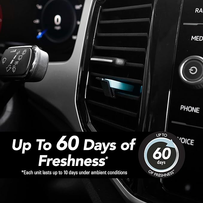 Refresh Your Car Air Freshener Vent Sticks, Lightning Bolt / Ice Storm Scent, 6 Pack