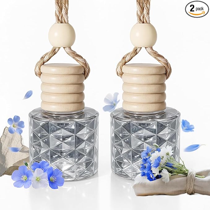 Car Air Freshener-Celestial Linen Scent Car Fresheners Long Lasting Essential Oil Car Diffuser- Cute Car Accessories for Women Interior without Methyl Carbitol&Hexylene Glycol