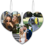 Custom Air Fresheners with Picture,Personalized Photo Air Freshener for Car,Customized Double Sided Dangle it Air Fresheners for Bedroom Bathroom Wardrobe Hanging Ornaments (Heart)