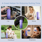 Momcozy 22oz Portable Breast Milk Cooler for Outdoor, Life Saver with 360° Total Cooling for 24 Hours, Larger Capacity Travel Breastmilk Chiller with 2pcs Baby Bottles for Breastmilk Storage, Purple