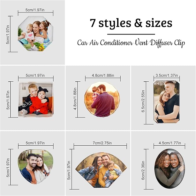 Fresh Car Vent Clip with your photo,Crystal Car Air Freshener Vent Clip,Customized Photo Car Interior Decorations