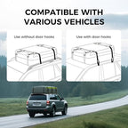 WELKIN Heavy Duty Rooftop Cargo Carrier Bag - 21 Cubic Waterproof Car Roof Bag for All Vehicles with/Without Rack - Includes Anti-Slip Mat, 8 Door Hooks, TSA Lock & Storage Bag - Reinforced Straps