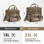 Maelstrom Lunch Box, 23L Insulated Lunch Bag, Expandable Double Deck Cooler Bag, Lightweight Leakproof Tote Bag With Side Tissue Pocket, Suit For Men and Women (I Camouflage with DIY Hook-and-Loop)