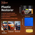 Plastic Restorer for Cars - Renews Faded Bumpers, Trim, and Interior Dash Long Lasting Dressing Coating Instant Restore Faded Plastic, Vinyl & Rubber Trim Back to Black Shine - 7oz/200g