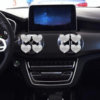 8Pcs Silver Bling Heart Air Vent Clips, Crystal Heart Air Fresheners Vent Clips Car Diffuser Vent Clip Rhinestone Car Decoration Car Interior Decor Cute Car Accessories for Women，Interior Accessories