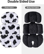 Infant Car Seat Insert with Extra Headrest for Preemie to Toddler, Adjustable Baby Car Seat Head Support with Shoulder Pads, Breathable Air Mesh & Mink Dot Newborn Carseat Insert