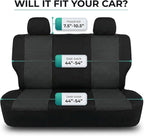 FH Group Automotive Rear Car Seat Covers for SUV, Trucks, Sedan and More - Universal Fit Front High Back & Rear Solid Bench Design Interior Accessories - 3D Mesh Fabric Center Panel - Black