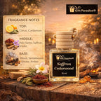Gift Paradise® Saffron Cedarwood Car Air Freshener Set of 3 – Hanging Diffuser Bottles (10 ml Each) with Wooden Cap & Velvet Gift Bag, Long Lasting Luxury Car & Home Fragrance
