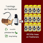 Arotags Reusable Wood Car Air Freshener, Vanilla Lavender Scent, USA Flag Design, Hanging Diffuser with Fragrance Oil Refill