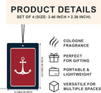 Nautical Navy Blue Car Air Freshener 4 Pcs, Nautical Coastal Boat Ship Wheel Anchor Air Freshener Hanging for Cars Books Closet Drawer, Preppy Blue Car Accessories for Women Men