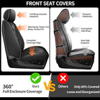 Fit TLX Car Seat Covers for Acura TLX 2014-2025 2026 - Premium Leather, Waterproof, All-Weather, Airbag Compatible, Anti-Slip, Breathable, Easy Install, Seat Protectors, Full Set, Black