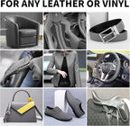 8.5oz Leather Recoloring Balm with 100ml Mink Oil,Dark Gray Leather Repair kit for Furniture and Car Interior,Leather Couch Scratch Repair,Leather Dye Paint,Mink Oil for Leather
