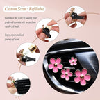 4pcs Pink Flower Air Vent Clips Car Air Freshener,Girly Daisy Flower Car Accessories for Women,Lavender Car Scent Decorations Refillable Clips On Air Freshener