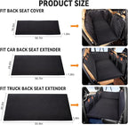 YJGF Dog Mat for Back Seat Extender for Dogs,Dog Bed for Car,Hard Bottom Car Seat Cover for Dogs,Pet Cover for Hammock for Car (Black, for car Back seat Extender)