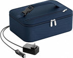 Portable Food Warmer - Heated Lunch Box for Adluts - Electric Thermal Lunch Bag with Buckle Handle, Heating Food Warmer Bags for 12V/24V Car & Truck, 110V/220V Home/Office, Navy Blue