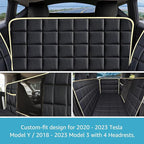 Lassie Dog Hammock for Car, Compatible with 2020-2026 Tesla Model Y Dog Seat Covers,Dog Car Seat Cover for Back Seat with 4 Headrests and 2 Seat Belts, 100% Waterproof Pet Seat Protector for Dogs