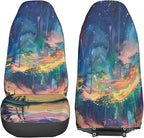Delerain Car Seat Covers Set 2Pcs, Aurora Borealis Universal Front Car Seats Vehicle Enterior Protector Suitable Fits Most Car Auto SUV Sedan Truck