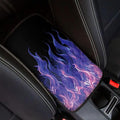 Dreaweet Purple Flame Car Armrest Cover Universal Car Accessories Center Console Pad Scratch-Resistant Universal Arm Rest Cover for SUV Truck Sedan