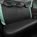 CAR PASS Universal Mint Leather Lace Car Seat Covers Full Set for Women Girls, Waterproof Car Floor Mats Carpet, Glitter Steering Wheel Cover for Car Accessories Interior Sets,10PCS Included