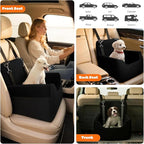 Dog Car Seat for Small/Medium Dogs Under 35lbs, Soft Booster Car Seat with Detachable Washable Cover and Cushion, Memory Foam Pet Car Seat with Safety Belt and Storage Pockets, Puppy Dog Car Bed
