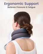 Travel Pillow, Neck Pillow – Ergonomic Memory Foam Pillow for Airplane, Adjustable & Ultra-Lightweight with Dual-Sided Fabric for Flight, Car, and Office Use, Grey