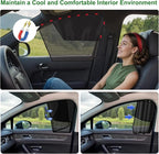 Car Window Shades, 2Pack Magnetic Front Car Window Cover, Half Blackout & Half See-Through Driver Side Window Sun Shade for Eating/Breastfeeding/Taking a Nap/Clothes Changing/Camping