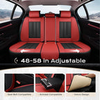Coverado Car Seat Cover, Cover for Cars Front Seat, Premium Leather, Universal Fit Waterproof Seat Protectors, Car Seat Cushion Non-Slip for Most Cars-Black Red