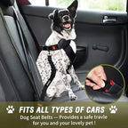 COOYOO Dog Seat Belt,3 Piece Set Retractable Dog Car Adjustable Seatbelts for Vehicle Nylon Pet Safety Heavy Duty & Elastic & Durable Car Harness for Dogs