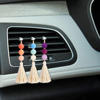 6 Pieces Felt Ball Car Diffuser Essential Oil Car Tassel Hanging Bead Aromatherapy Diffuser Colorful Charm Vent Clips Air Freshener for Decor(Bright Color)