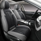 Leather Car Seat Covers,Breathable and Waterproof Faux Leather Automotive Seat Covers for Cars SUV Truck Sedan,Universal Driver Seat Cover Grey&Black