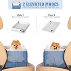 PETSFIT Dog Car Seats for Small Dogs–Patented Safety Buckles–Safety Tether–Foldable Travel Dog Booster Car Seat Reduces Anxiety & Road Trips–Stable Frame, Soft Cushion, Fits Front/Back Seat(Navy Blue)