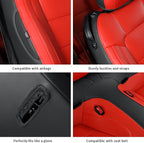 GIANT PANDA Customized Full Set Car Seat Covers Fit Ford Mustang Coupe Hardtop 2015 2016 2017 2018 2019 2020 2021 2022 2023 2024 2025 2026- (Black+Red)