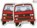 BRISA VW Collection - Volkswagen Scented Car Air Freshener Fragrance Deodorizer for Car/Auto or Home with Volkswagen Vanagon Bus T3 Camper Van FrontDesign (Vanilla/Red/2-pc Set)