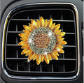 Bling Sunflower Air Vent Clips, Golden Sunflower Car Air Fresheners Vent Clips Car Diffuser Diamond Car Decoration Rhinestone Car Interior Decor Cute Car Accessories for Women,Interior Accessories