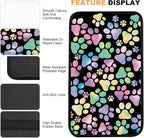 Universal Car Center Console Cushion Pad,Dog Paw Print 2 Car Armrest Pad Car Armrest Seat Box Cover Protector for Most Vehicle, SUV, Truck, Car