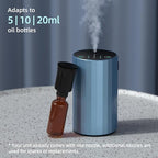 Waterless Essential Oil Diffuser Aromatherapy Scent Diffusers for Home Large Room, Bedroom, Car, Office, Desk, Battery Operated Mini Portable Air Freshener (Blue)