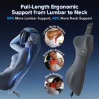 Lumbar Support Pillow for Car with Headrest, Memory Foam Cushion for Back & Neck Support, Muscle Fatigue Relief, Full-Length S-Curve Support for Long Drives, Fits Cars, SUVs, Trucks