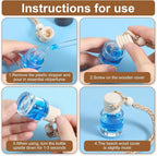 30Pcs 8ml Hanging Car Air Freshener Diffuser, Refillable Clear Glass Essential Oil Fragrance Perfume Diffuser Bottle Pendant Empty Bulk, Glass Vials with Wooden Caps & Hanging String