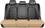 Motor Trend Rear Seat Cushion - Beige Diamond Stitched Faux Leather Rear Seat Cover for Cars, Trucks, SUVs - Padded, Waterproof, Non-Slip Back Seat Cover with Storage Pockets